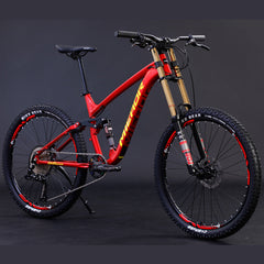 11 Speed Aluminum Alloy Soft Tail Mountain Bike with Oil Pressure Brakes and Air Suspension