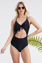 Women's One-Piece Monokini Swimsuit - Black