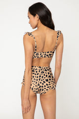 Women's High Waisted Two-Piece Bikini Swimsuit - Leopard