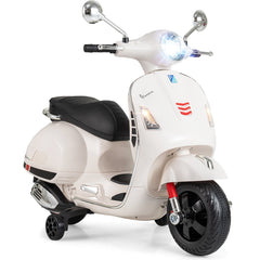 12V Kids Electric Scooter Licensed VESPA with Music and Training Wheels