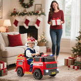 12V Ride On Fire Truck with Water Gun - Red