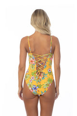 Women's 'Tropic Temptation' Lace-Up One-Piece Swimsuit