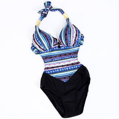Women's Plus Size Halter Monokini Swimsuit