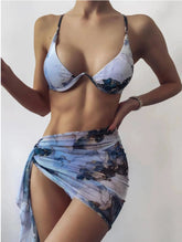 Women's Leopard Print Three Piece Bikini Set