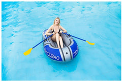 Social Buzz Single Person Inflatable Boat/Kayak with Pump & Oars