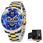Men's Chronograph Watch with Stainless Steel Case/Bracelet - 30m