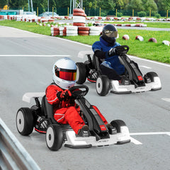 24V Kids Ride On Licensed Audi Go Kart Racing Toy with Horn - Black & White