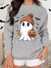 HALLOWEEN Women's Ghost Round Neck Sweatshirt