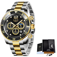 Men's Chronograph Watch with Stainless Steel Case/Bracelet - 30m