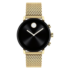 Movado Men's Connect - Black Dial, Gold Bracelet - 30m