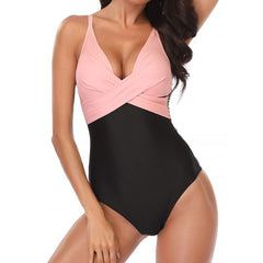 Women's Pink/Black One-Piece Swimsuit