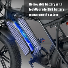 20 Inch 48 V Fat Tire E-Bicycle