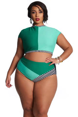 Women's Plus Size High Waist Two-Piece Bikini Swimsuit