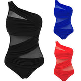 Women's Plus Size Asymmetrical One-Piece Swimsuit