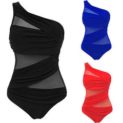 Women's Plus Size Asymmetrical One-Piece Swimsuit