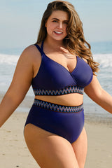 Women's Plus Size High Waist Two-Piece Bikini Swimsuit
