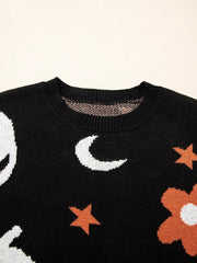 HALLOWEEN Women's Gothic Pattern Long Sleeve Sweater