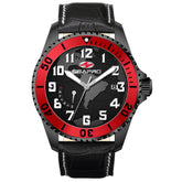 Seapro Men's Voyager - Black Dial/Strap/Case, Red Bezel - 200m