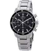 Bulova Men's Marine Star - Black Dial/Bezel, Silver Bracelet/Case - 200m