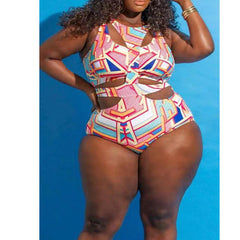 Women's Plus One-Piece Swimsuit with Cut-Outs