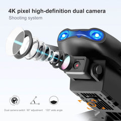 DailySale Drone Pro Drone HD Dual Camera, WiFi FPV Foldable RC Quadcopter