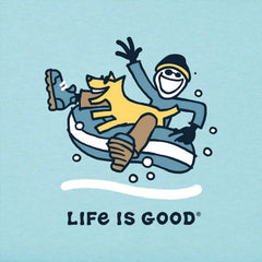 Kids Unisex Jake And Rocket Snow Tube Long Sleeve Crusher T-Shirt - Life Is Good