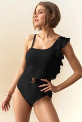 Women's 'Davi & Dani' One Shoulder Asymmetrical One-Piece Swimsuit