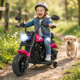 6V Kids Motorcycle with Headlight, Music, and Training Wheels