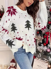 CHRISTMAS Women's Tree Pattern Round Neck Sweater