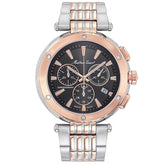 Mathey-Tissot Men's Neptune Chrono - Black Dial, Silver/Rose Gold Bracelet - 50m