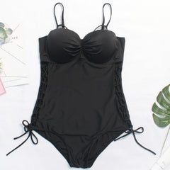 Women's Plus Size One-Piece Swimsuit - Black