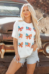 Women's Patriotic Flag/Bow T-Shirt