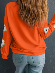 HALLOWEEN Women's Ghost Patched Pattern Sweatshirt