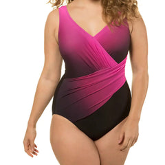 Women's Plus Size Gradient One-Piece Swimsuit