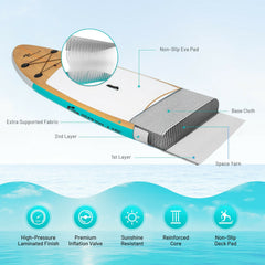 10 Foot Inflatable Stand Up Paddle Board with Bag
