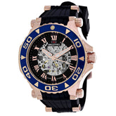 Seapro Men's Seaway - Black Dial/Strap, Rose Gold Case, Blue Bezel - 100m