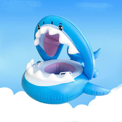 Inflatable Shark Swimming Ring For Kids with Awning