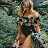 Women's Off-Shoulder One-Piece Swimsuit