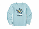 Kids Unisex Jake And Rocket Snow Tube Long Sleeve Crusher T-Shirt - Life Is Good