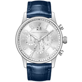 Christian Van Sant Men's Heritage - Silver Dial, Blue Strap - 50m