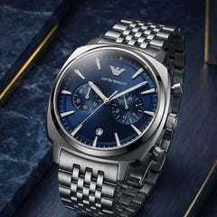 Emporio Armani Men's Ruggero - Blue Dial - 50m