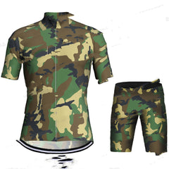 Men's Short Sleeve Camo Cycling Kit - Jersey/Shorts or Jersey/Bibs Combo