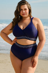 Women's Plus Size High Waist Two-Piece Bikini Swimsuit