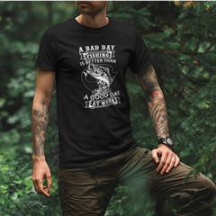 Outdoorzees Unisex 'A Bad Day Fishing' T-Shirt