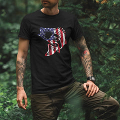 Outdoorzees Unisex American Flag Fish T-Shirt