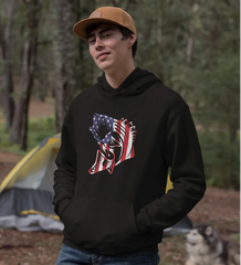 Outdoorzees Unisex American Flag Fish Hoodie