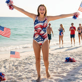 Teen Girl's USA Flag Pattern One-Piece Swimsuit 🩱