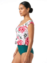 Women's Two-Piece Tankini Swimsuit - Peony White