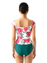 Women's Two-Piece Tankini Swimsuit - Peony White