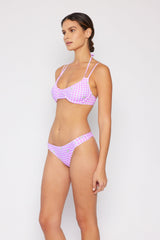 Women's Two-Piece Bikini Swimsuit - Gingham Daisy Berry